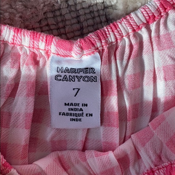 Harper Canyon Pink Plaid Romper Sz 7 - Picture 2 of 4